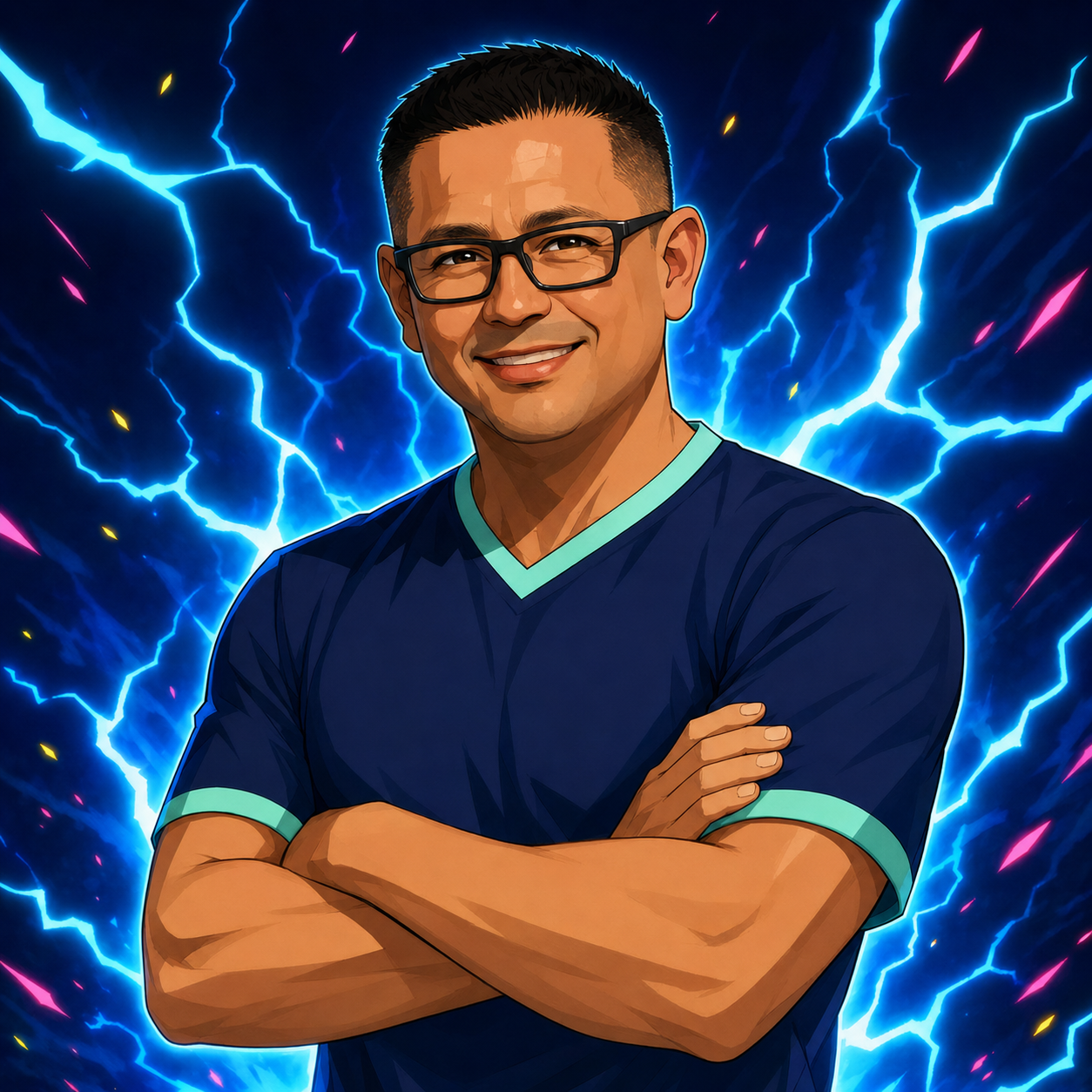 Anime portrait of Hector Diaz De Leon, Assistant Coach