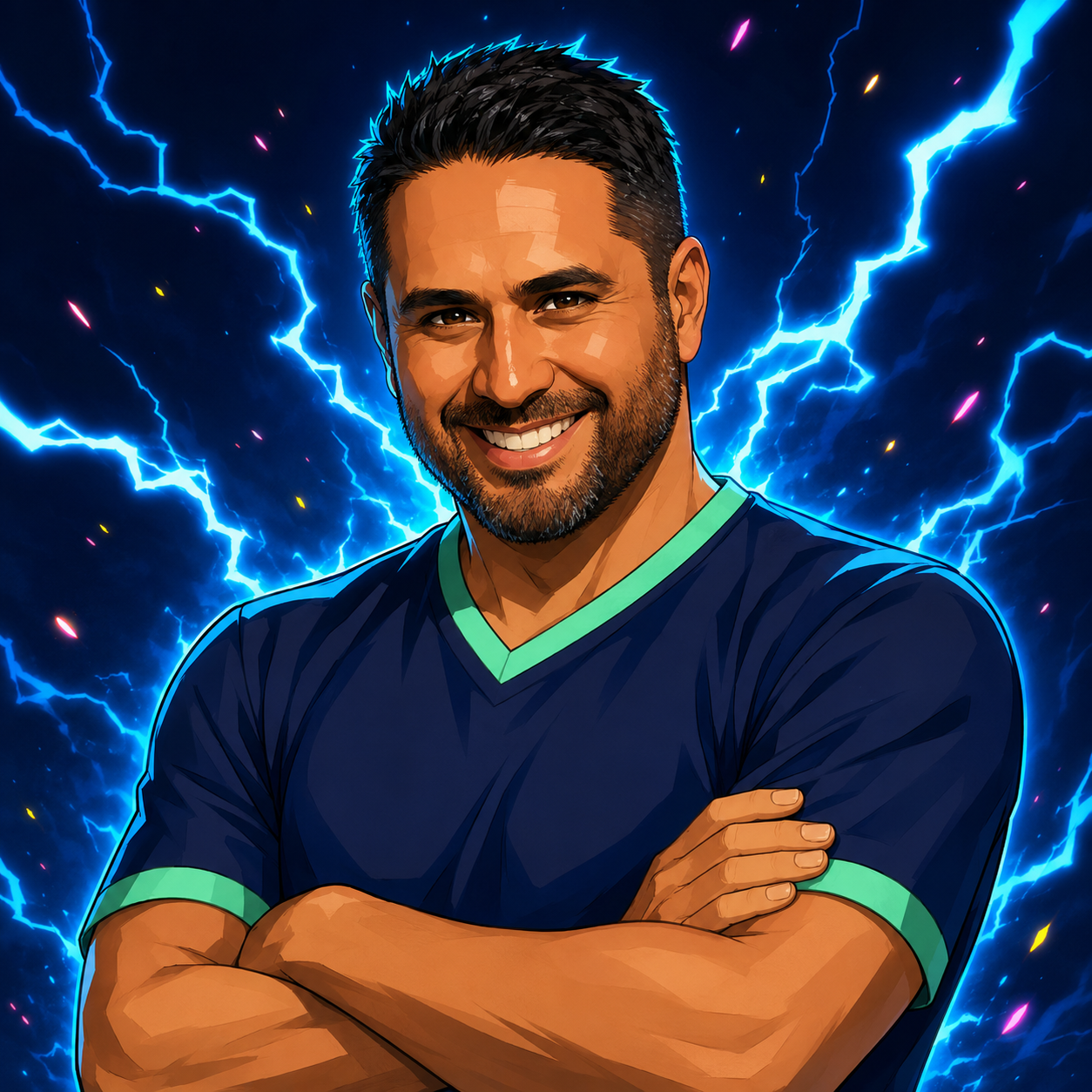 Anime portrait of Manuel Aguirre, Head Coach